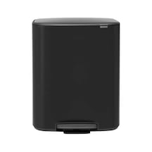 Brabantia Bo Matt Black Pedallı Çöp Kutusu 60lt Plastik İç Kovalı Siyah