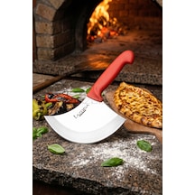 Lazbisa MFT-524 Silver Serisi Pide Börek Bıçağı Mutfak Bıçak Pizza Bıçak Kırmızı
