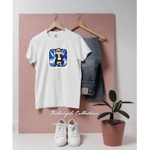 Oversize Gangnam Style Disco Tasarımlı Unisex T-shirt Beyaz