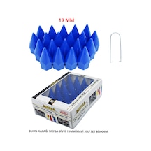 Bijon Kapağı Sivri 19 Mm Mavi 20 Li Set