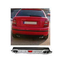 Skoda Fabia Uyumlu Body Kit Difüzör 4 Çıkış Yuvarlak Gri Model 1