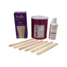 Epicure Konserve Ağda Pudralı 800 ML Bezsiz Kolay Kullanım Spatula 100'lü Ağda Sonrası125 ML Temizleme Yağı Seti