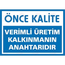 Önce Kalite / Verimli Üretim Kalkınmanın Anahtarıdır Levhası