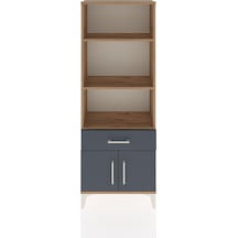 Arges Dolap 3 Raflı Tek Çekmeceli 2 Kapaklı 60x30x163 Çam-antrasit Atlas Çam