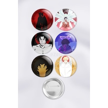 Devilman Crybaby Çanta Süsü Rozet İğneli Buton Rozet Seti 6 Adet Çok Renkli