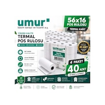 Umur 56x16 Termal Rulo 16 Metre 40 Adetlik Rulo 4 Paket