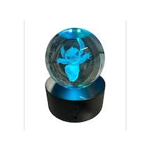 Sevimli Stitch Işıklı Renk Değiştiren Şarjlı Kristal Cam Küre