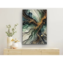 Yeşil Mavi Soyut Kanvas Tablo 70x100cm