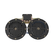 Dı Dıt Korna 12v Roleli Super Ton Büyük 13mm Siyah Set / Ssko63