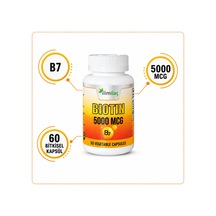 Biotin 5000 Mcg 5 Kutu 300 Bitkisel Kapsül Biotin Takviye Edici Gıda