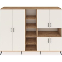 Hyperion Dolap 13 Raflı 6 Kapaklı 220x44x163 Çam-aytaşı/çam Aytası/atlas Çam - Atlas Çam