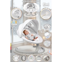 Kiwi Eggyone Elektrikli Otomatik Sallanan Bebek Ana Kucağı, 5 Farklı Sallanma Hızı, Oyuncaklı- Snow Kiwi Eggyone Elektrikli Otomatik Sallanan Bebek Ana Kucağı, 5 Farklı Sallanma Hızı, Oyuncaklı- Snow