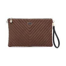 Silver Polo Sp1034 Kadın Portföy & Clutch Kapitone V Süet Kahve-süet Kahve