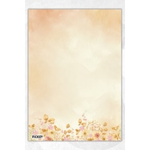 A5 Çiçek Bloknot Çizgisiz Defter - 50 Yaprak - Memopad - Notepad - Not Defteri - Not Kağıdı - 3134 Çok Renkli