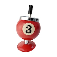 Çelik Kırmızı Bilardo Top Dizayn Kül Tablası Küllük Cin547kr
