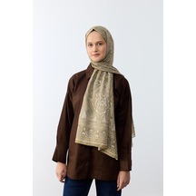 Mirsoy Scarf Mina Etnik Desen Şal Soft Yeşil