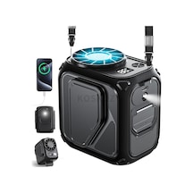 Taşınabilir Işıklı Bant Vantilatörü, 5 Hızlı El Vantilatörü C Siyah,