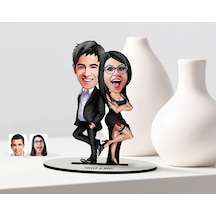 Kişiye Özel Sevgili Karikatürlü Ahşap Biblo Model-6