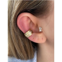 Pinery Jewels Burgu Halka Altın Kaplama Kadın Kıkırdak Küpe Altın
