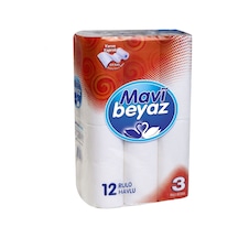 Mavi Beyaz Rulo Havlu 2 x 12 'li