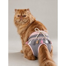 Mini Tassel Lilly Dişi Kedi Regl Külotu Don Kedi İç Çamaşırı Ayarlanabilir Bağcıklı Küçük Irklar İçin