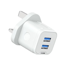 İphone Usb Konnektörü, Çift Usb Şarj Fişi Adaptörü 3 Pinli Güç Şarj Cihazı Çift Port İphone Usb Konnektörü, Çift Usb Şarj Fişi Adaptörü 3 Pinli Güç Şarj Cihazı Çift Port