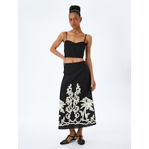 Koton Pamuklu Slim Fit Gipeli İnce Askılı Crop Büstiyer Siyah 5sak30004ew Siyah
