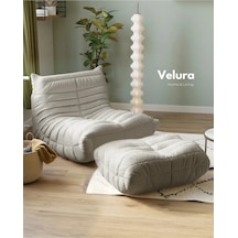 Muvva Berjer & Puflu Pofuduk Relax Koltuk & Armut Tekli Koltuk - Kırık Beyaz Kırık Beyaz-puflu