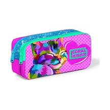 Coral High Kids Pembe Mavi Simli İki Bölmeli Kalem Çantası 22185