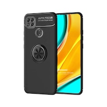 Ayrex Xiaomi Redmi 10a İçin Kılıf Kickstand Ring Holder Siyah Redmi 10a İle Uyumlu Kılıf - Siyah Diğer