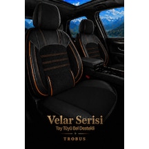 Dacia Sandero 2008 Ve Sonrası Bel Destekli Tay Tüyü Koltuk Kılıfı Velar Serisi Siyah Taba