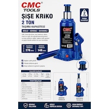 Cmc Tools Şişe Kriko 2 Ton Kapasiteli 278-148 Mm Yükseklik Sınırı Cmc8561