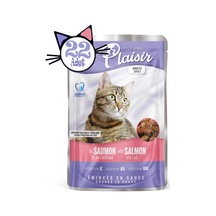 Plaisir Somonlu ve Morina Balıklı Pouch Yetişkin Kedi Yaş Maması 22 x 100 G