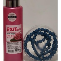 Rose City Doğal Gül Suyu 200 ML + Gül Kokulu Tesbih Lacivert