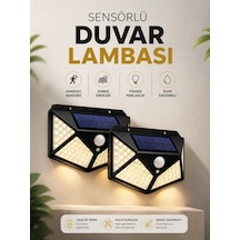 Solar Sensörlü Duvar Lambası Bahçe Lambaso Parlak Beyaz Işık Suya Dayanıklı 91933591