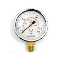Pakkens 0-160 Bar 100 Mm Alttan Bağlantılı Gliserinli Manometre G Pakkens 0-160 Bar 100 Mm Alttan Bağlantılı Gliserinli Manometre G