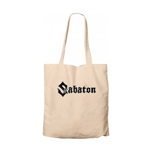 Sabaton Logo Krem Kanvas Bez Çanta Krem