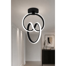 AvizeGO Evora Led Plafonyer Avize Beyaz Işık Siyah