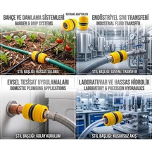 Profesyonel Hortum Adaptörü Eki Hızlı Bağlantı Aparatı - Sızdırmaz Çift Taraflı Bahçe Sulama Ve Evsel Tesisat Hortum Birleştirici Rekoru Sarı-siyah 10 X 2 X 10 Santimetre