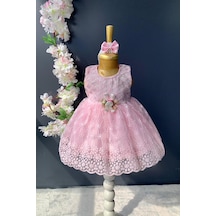 Mnk Baby & Kids Dantelli Kız Bebek Elbise Pnpn152 Pembe