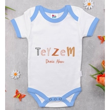 Bitmeyenkartus Bk Kids Kişiye Özel Mavi Bebek Body Zıbın - Model 60 Çok Renkli