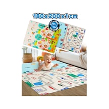 Neşeli Zürafa + Taşıtlar - Katlanabilir Çocuk Oyun Halısı Ekstra Large-180x200x1 CM- Taşıma Çantalı