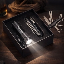 Bk Gift Kişiye Özel İsimli Siyah Çakı Led El Feneri Seti, Kamp Hediyesi Kobitmeyencom36366 Bk Gift