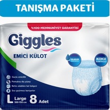 Giggles Yetişkin Emici Külot Hasta Bezi Large 1 Paket 8 Adet L