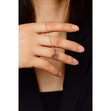 Oniks Taşlı Rose Anne Bebek Ayak İzi Gümüş Kolye