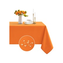 Sıvı Geçirmez Dertsiz Keten Masa Örtüsü Koyu Turuncu 25 Parça