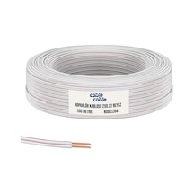 Kablo Kablo 2x0.22 Hoparlör Kablosu Kordon Beyaz 100mt Poke Pk-1160
