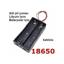 2X 18650 Pil Kutusu Pil Yuvası Kablolu 2Li İkili Lityum Lion 3.7V
