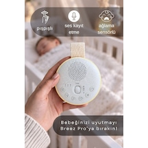 Breez Pro Ağlama Sensörlü Pışpışlı Beyaz Gürültü Cihazı 21 Sesli Anne Ses Kayıtlı Radyasyon Içermeyen Uyku Arkadaşı