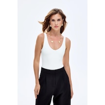 Quzu 26katl01075 Askılı Kadın Bluz Ekru